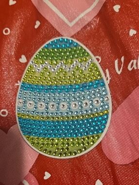 Rhinestone Easter Egg Magnet - Blue and Lime Green